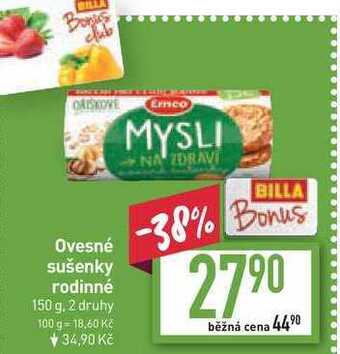 Billa Ovesné sušenky rodinné 150 g nabídka