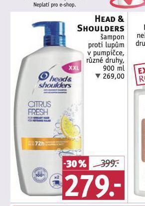 Rossmann Head&shoulders šampon nabídka