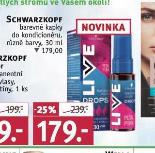 Rossmann Schwarzkopf barevné kapky do kondicionéru nabídka
