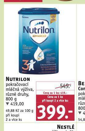 Rossmann Nutrilon pokračovací mléčná výživa nabídka