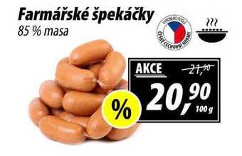 ZEMAN Farmářské špekáčky 85% masa, 100 g nabídka