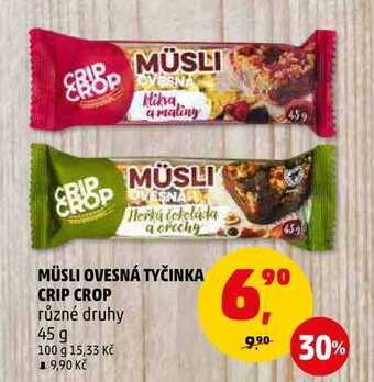 Penny Market Müsli ovesná tyčinka crip crop, 45 g nabídka