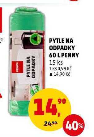 Penny Market Pytle na odpadky 60 l penny, 15 ks nabídka