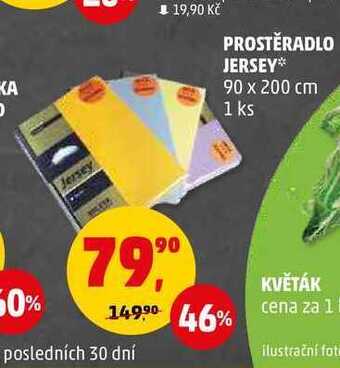 Penny Market Prostěradlo jersey 90 x 200 cm, 1 ks nabídka