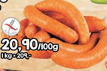 PLUS JIP Písecká klobása 86 % masa nabídka