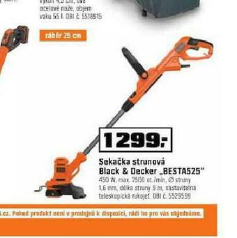OBI Sekačka aku strunová black &amp; decker nabídka