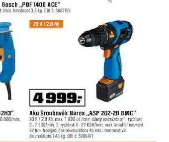 OBI Aku šroubovák narex nabídka