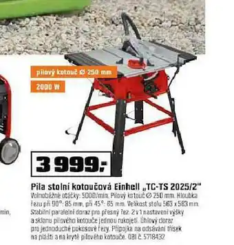 OBI Pila stolní kotoučová einhell nabídka