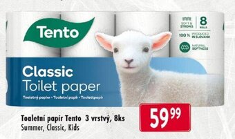 Qanto Toaletní papír Tento 3 vrstvý, 8ks Summer, Classic, Kids nabídka