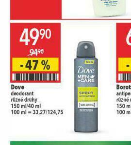 Globus Dove deodorant nabídka