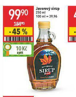 Globus Javorový sirup nabídka