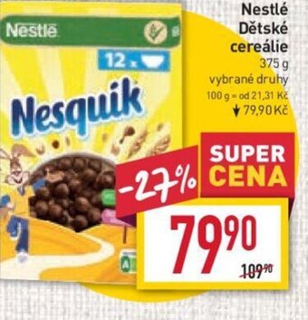 Billa Nestlé Dětské cereálie nabídka