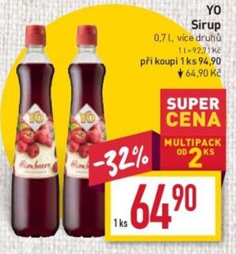 Billa YO Sirup nabídka