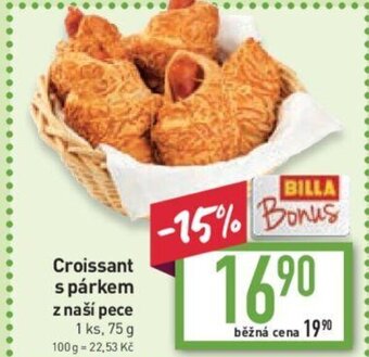 Billa Croissant s párkem z naší pece nabídka