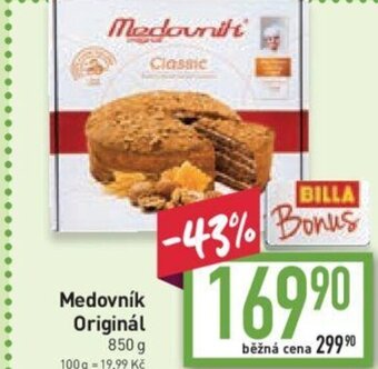 Billa Medovník Originál 850 g nabídka