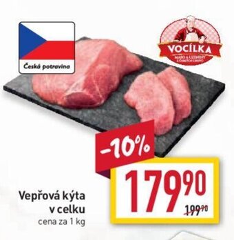 Billa Vepřová kýta v celku cena za 1 kg nabídka
