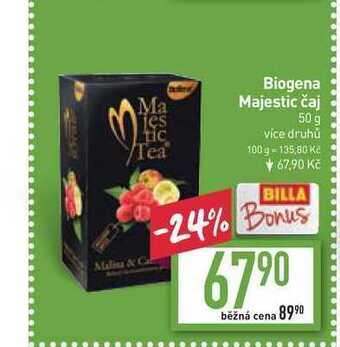 Billa Biogena majestic čaj 50 g nabídka