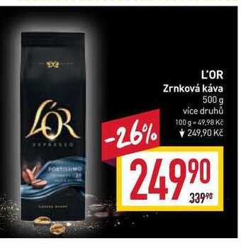 Billa L'or zrnková káva 500 g nabídka
