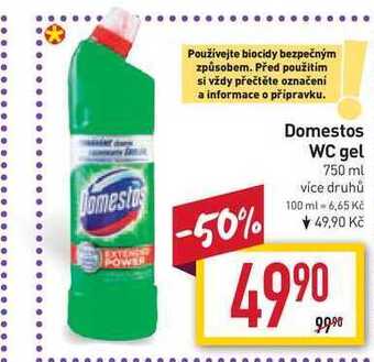 Billa Domestos wc gel 750 ml nabídka