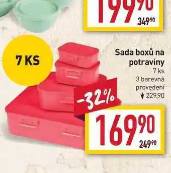 Billa Sada boxů na potraviny 7 ks 3 barevná provedení nabídka