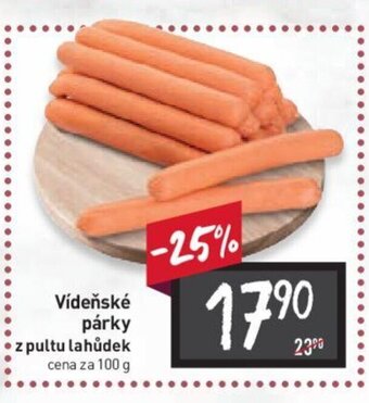 Billa Vídeňské párky z pultu lahůdek nabídka