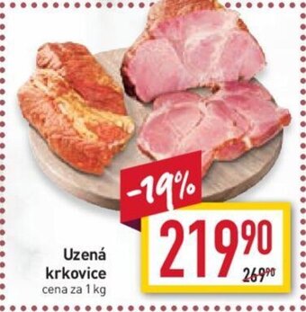 Billa Uzená krkovice cena za 1 kg nabídka