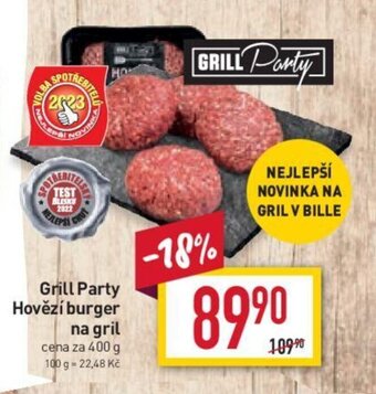 Billa Grill Party Hovězí burger na gril nabídka