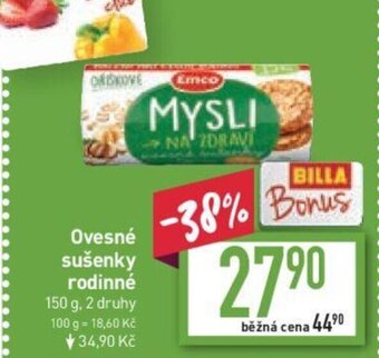 Billa Ovesné sušenky rodinné 150 g nabídka