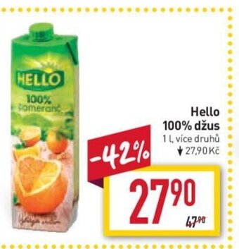 Billa Hello 100% džus nabídka