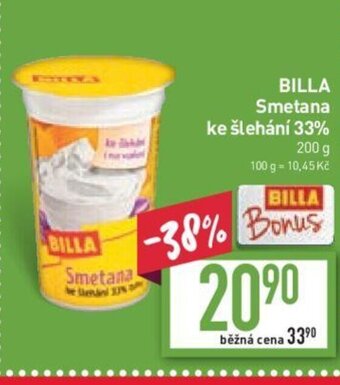 Billa BILLA Smetana ke šlehání 33% nabídka