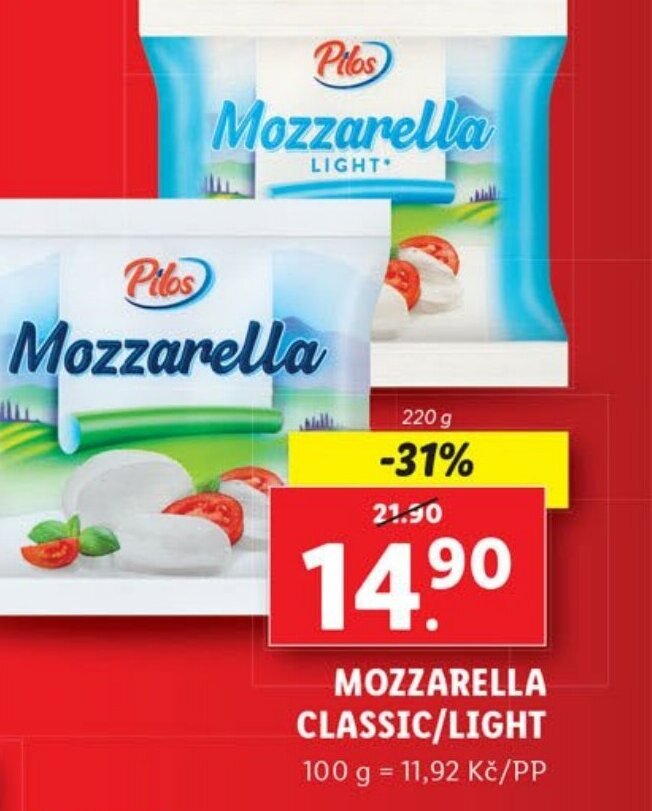 MOZZARELLA CLASSIC/LIGHT nabídky v Lidl