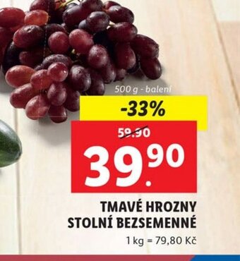 Lidl TMAVÉ HROZNY STOLNÍ BEZSEMENNÉ nabídka