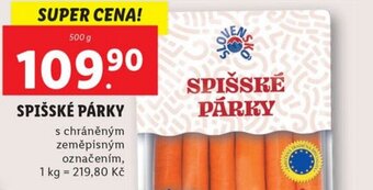 Lidl SPIŠSKÉ PÁRKY nabídka