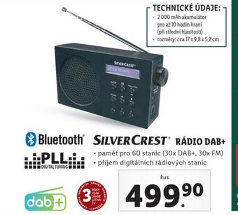 Lidl SILVERCREST RÁDIO DAB+ nabídka