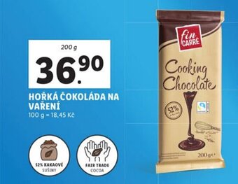 Lidl HOŘKÁ ČOKOLÁDA NA VAŘENÍ nabídka