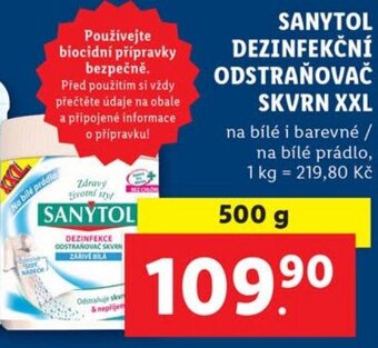 Lidl SANYTOL DEZINFEKČNÍ ODSTRAŇOVAČ SKVRN XXL nabídka