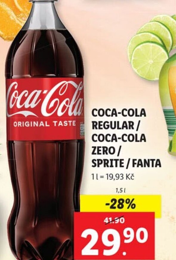 COCACOLA REGULAR / COCACOLA ZERO/ SPRITE/FANTA nabídky v Lidl