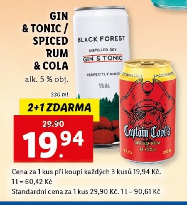 GIN & TONIC / SPICED RUM & & COLA nabídky v Lidl