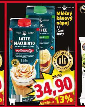 Norma Mléčný kávový nápoj nabídka