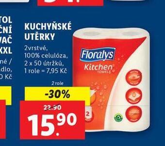 Lidl Floralys kuchyňské utěrky nabídka