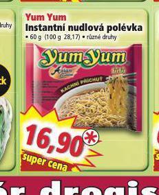 Norma Yum yum instantní nudlová polévka nabídka