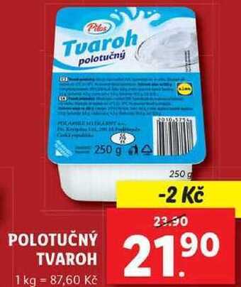 Lidl Polotučný tvaroh, 250 g nabídka