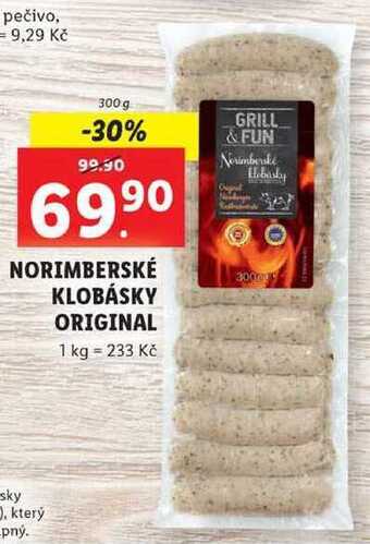 Lidl Norimberské klobásky original, 300 g nabídka