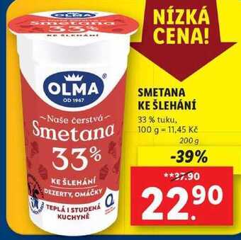 Lidl Smetana ke šlehání, 200 g nabídka