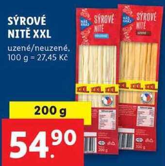 Lidl Sýrové nitě xxl, 200 g nabídka