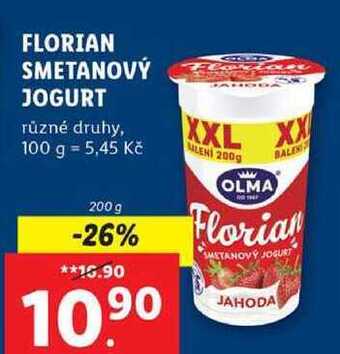 Lidl Florian smetanový jogurt, 200 g nabídka