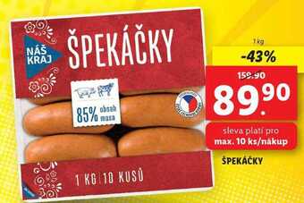 Lidl Špekáčky, 1 kg nabídka