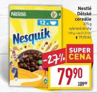 Billa Nestlé dětské cereálie 375 g nabídka