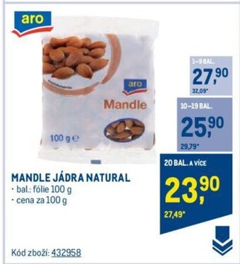 Makro MANDLE JÁDRA NATURAL nabídka