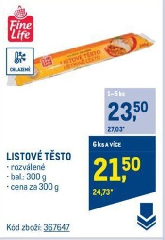 Makro LISTOVÉ TĚSTO nabídka
